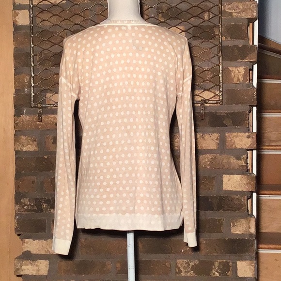 Kensie lightweight sweater tan with cream dots S - Picture 2 of 3